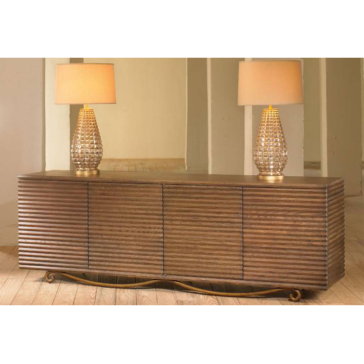 A contemporary side cabinet in oak. Also available in black. 221cms wide x 51 cms deep x 75 cms high. £3,800 plus VAT